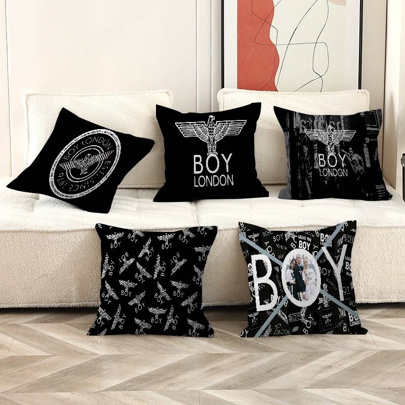 Home Textiles London - クラシック B-Boy L-London ロゴ パーソナライズされた写真テキスト ホーム装飾枕