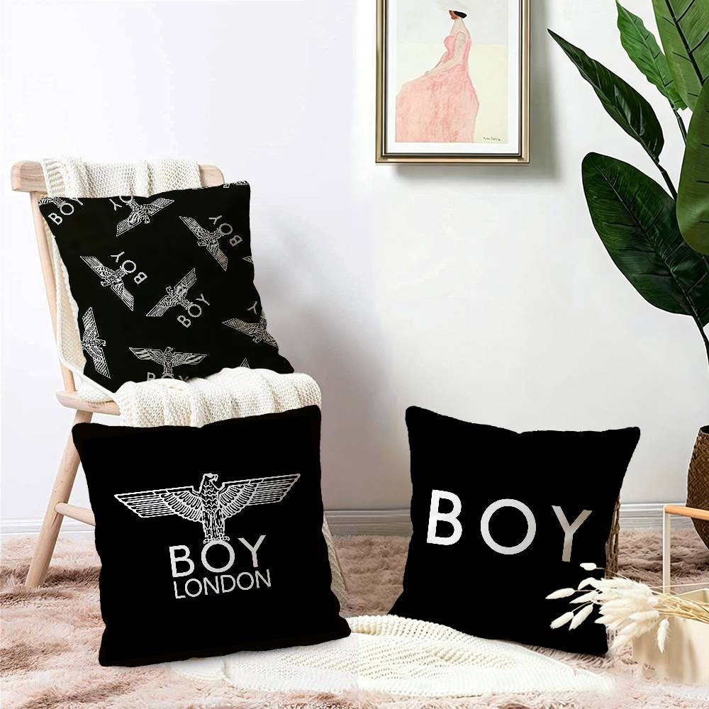 Home Textiles London - クラシックB-Boy L-Londonロゴ入りパーソナライズされた写真・テキスト入り装飾用枕 家庭用ギフト 45x45cm