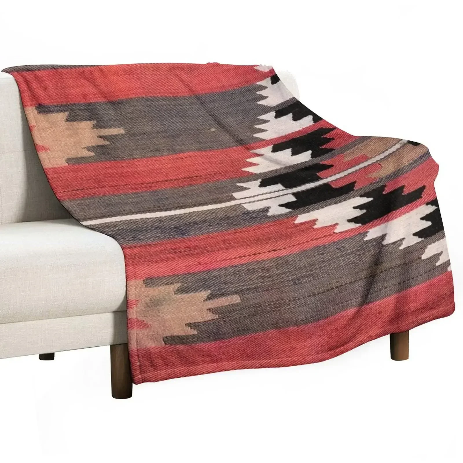 Luxury Home Textiles Usa - 幾何学模様のヴィンテージトルコキリム、ナバホ織り、アステカ織物、キリムスローブランケット、高級ベッド用おしゃれブランケット