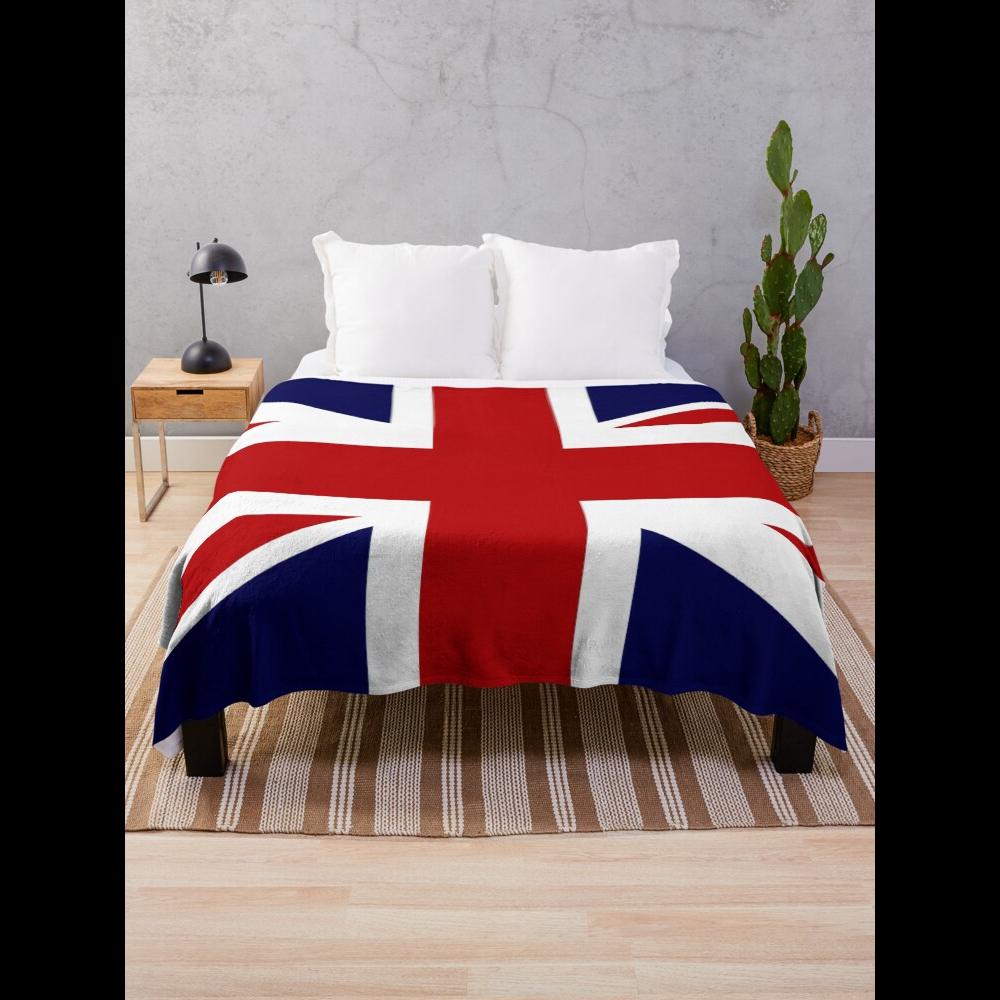 Home Textiles Uk - プレミアム ユニオン ジャック イギリス国旗スロー ブランケット、居心地の良い快適なホームテキスタイル用