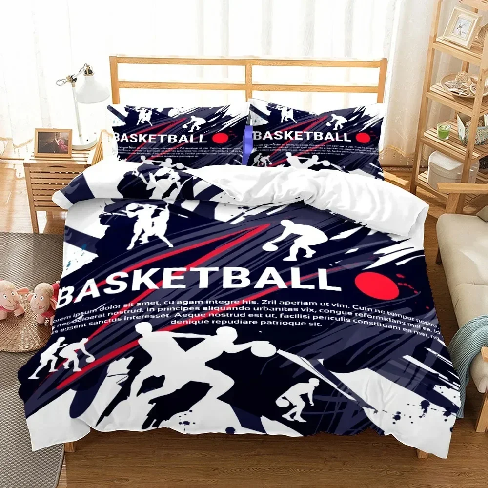 Home Textiles Uk - 素晴らしい3Dプリントバスケットボール柄布団カバーセット イギリスシングル/ダブル/キングサイズ、アメリカツイン/フル/クイーン/キングサイズ ベッドリネンセット ホームテキスタイル寝具