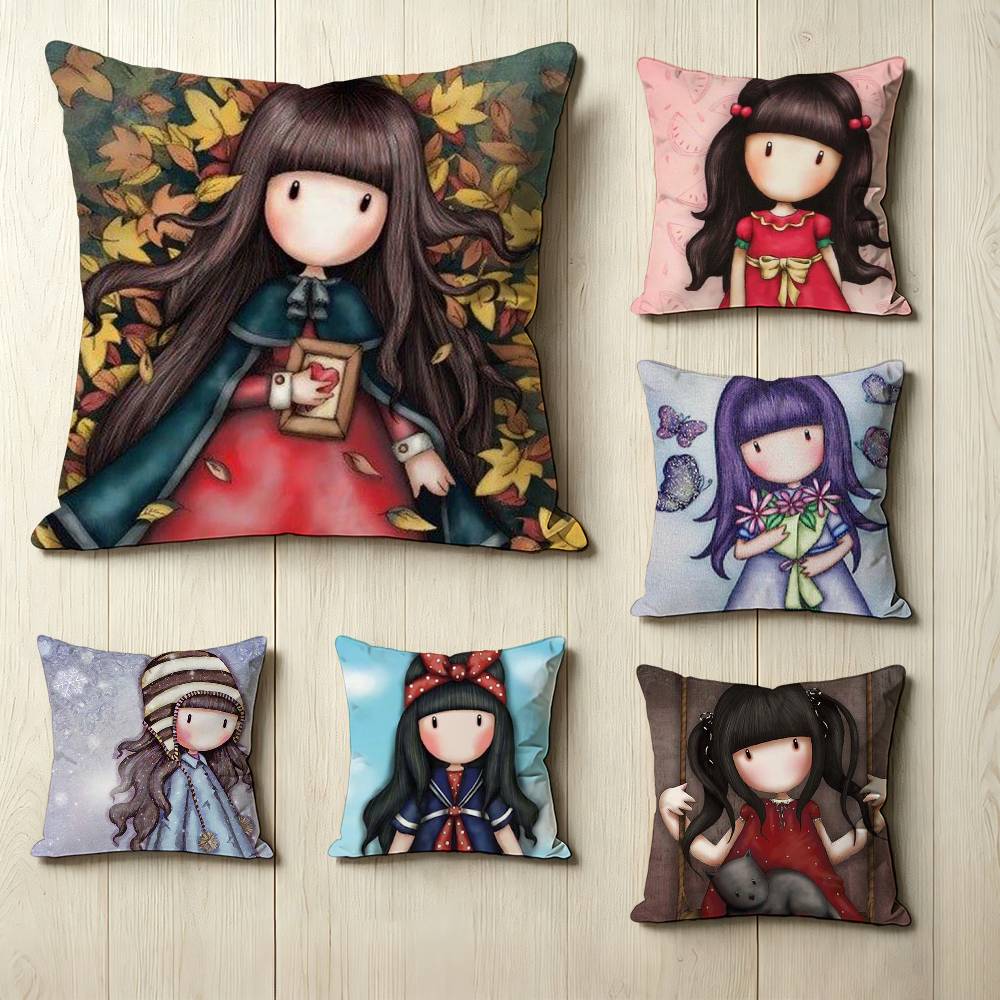 Home Textiles London - かわいいヒーリングIP S-Santoro L-London スクエア両面プリント枕カバー寝室ベッドサイド枕ソファクッションカバー