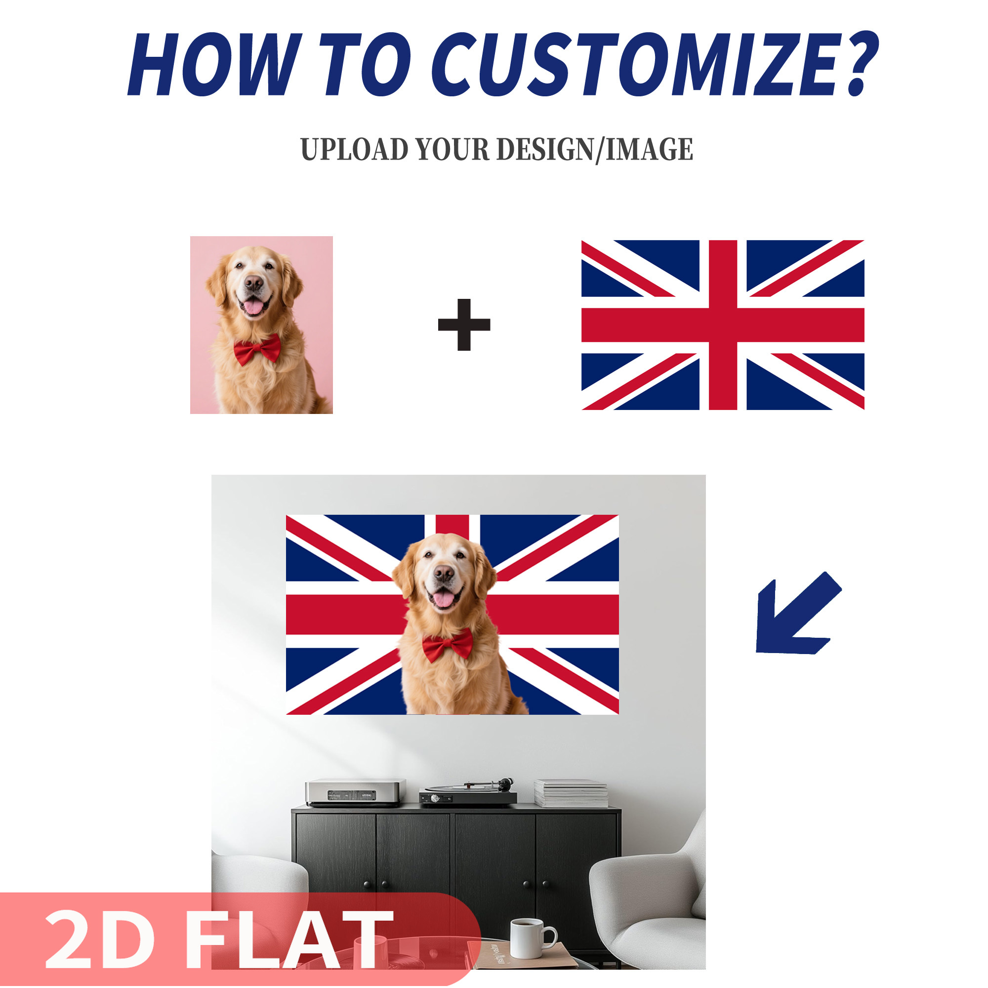 Home Textiles Uk - 1pc 2D FLAT パーソナライズされた英国旗 - カスタマイズされた写真旗バナー、家庭、パーティー、クラブ、音楽イベント、バーに最適