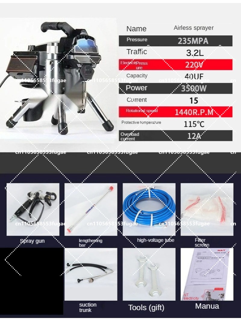 プロ仕様3.2Lエアレススプレーガン3500W塗装機 家庭用 - Home Textiles Industry のレビューと価格