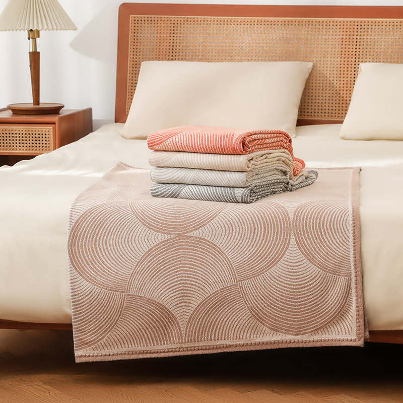 高級円弧プリント糸毛布 120X150Cm ポータブル飛行機 - Luxury Home Textiles Usa のレビューと価格