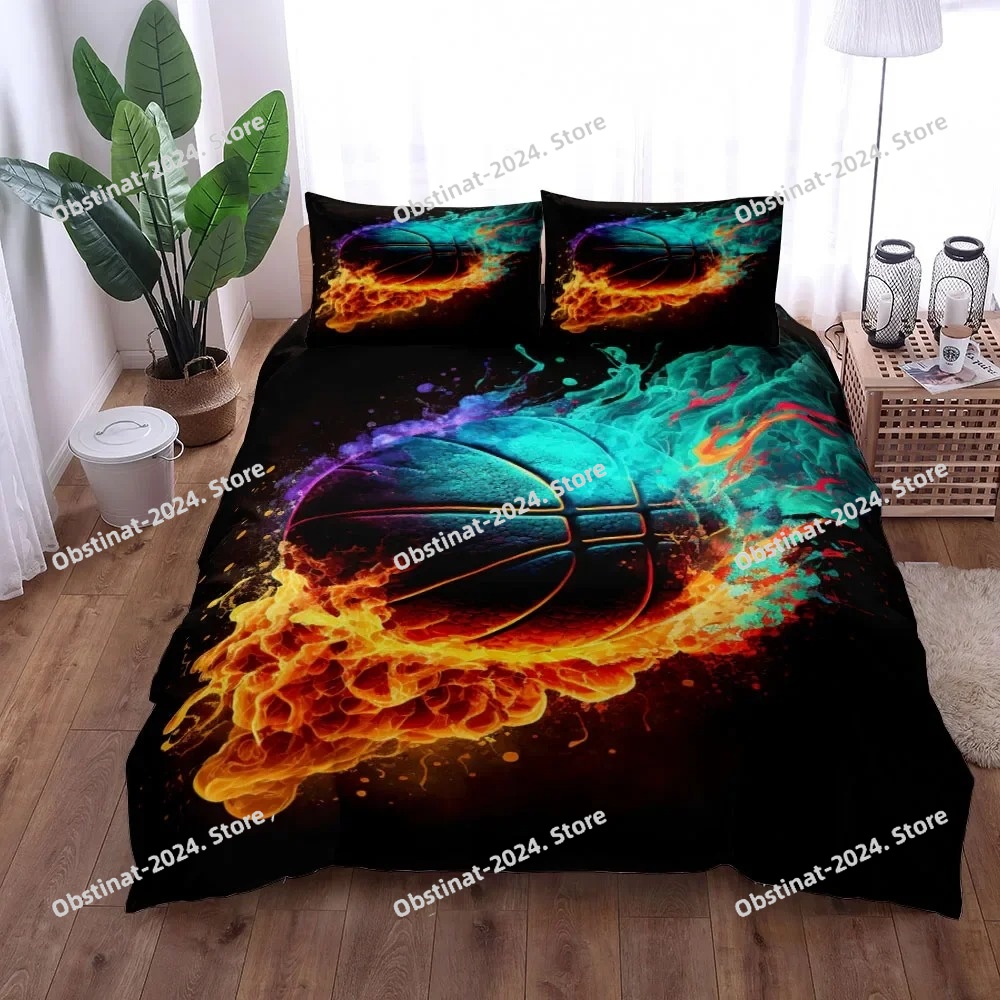 素晴らしい3Dプリントバスケットボール柄布団カバーセット イ - Home Textiles Uk のレビューと価格