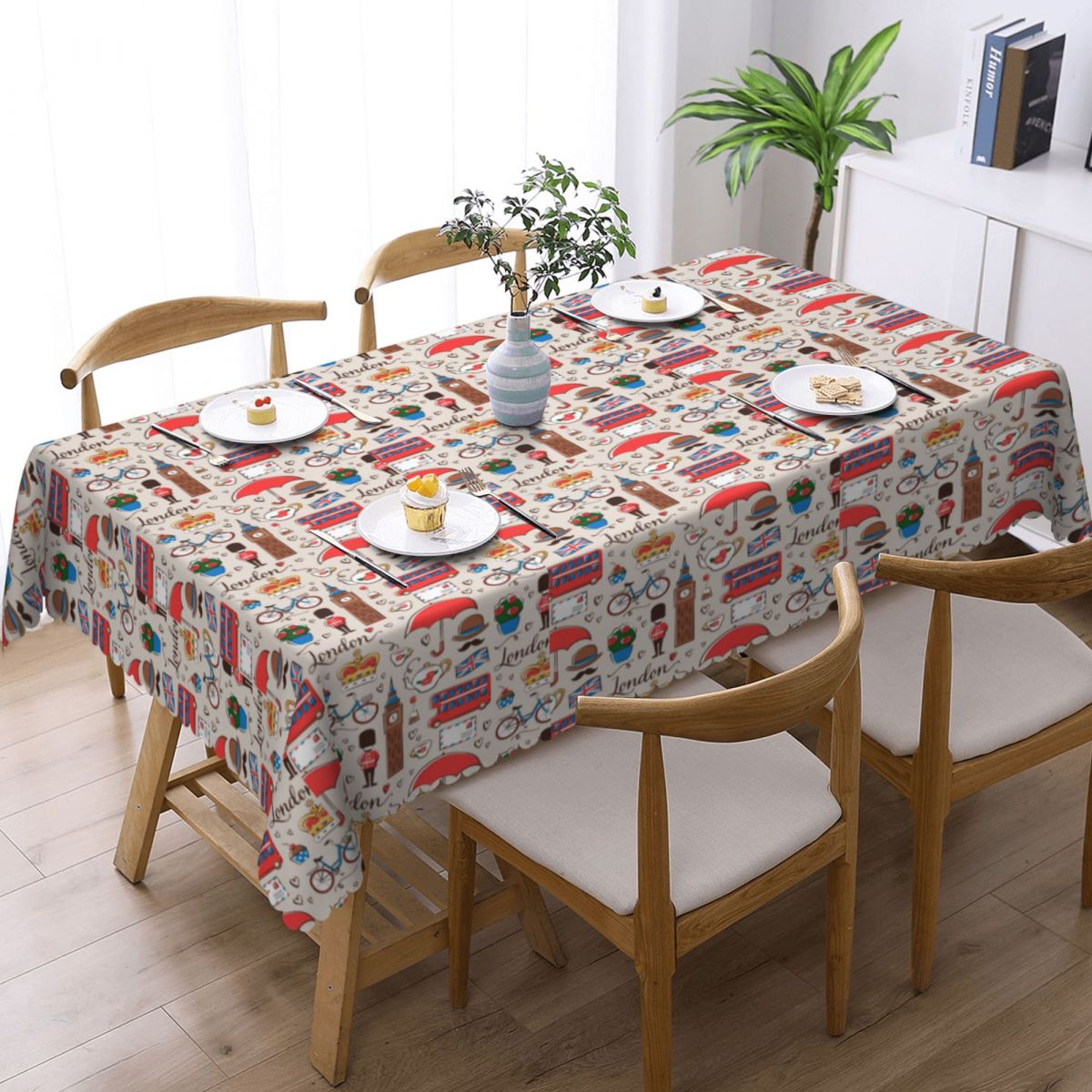 防水テーブルクロス,花柄,長方形,英国旗,チュニック,赤,バ - Home Textiles Uk のレビューと価格