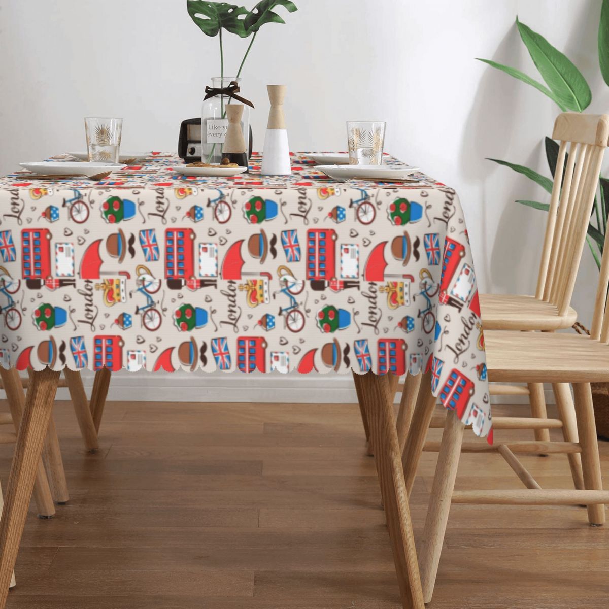 防水テーブルクロス,花柄,長方形,英国旗,チュニック,赤,バ - Home Textiles Uk のレビューと価格