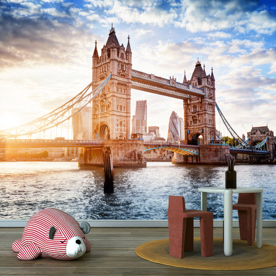 カスタム自己粘着壁紙リビングルームの装飾用タワーブリッジロン - Home Textiles London のレビューと価格