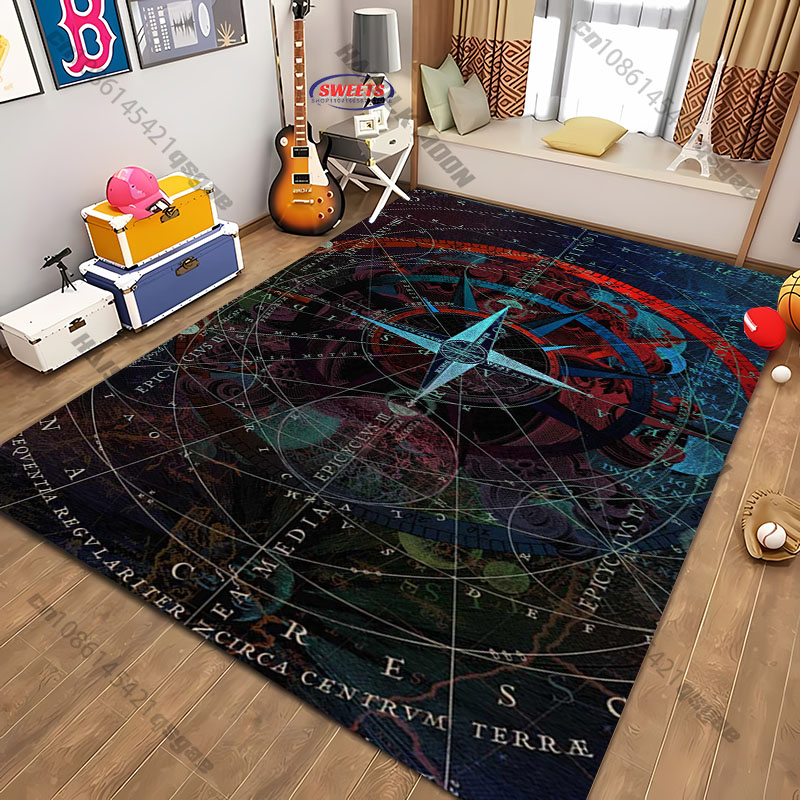 コンパスデザインのラグ、モダンな空間のリビングルーム、寝室、 - Luxury Home Textiles Usa のレビューと価格
