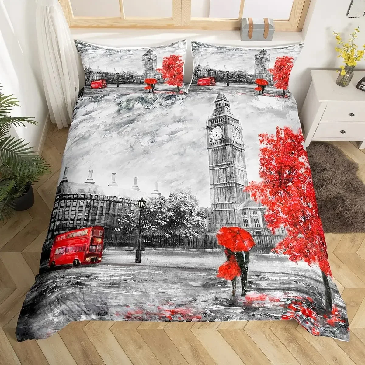 ロンドン電話ボックスビッグベン快適な布団キルトカバー枕カバー - Home Textiles London のレビューと価格