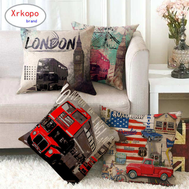 レトロロンドン路面電車シリーズデジタル印刷ショートぬいぐるみ - Home Textiles London のレビューと価格