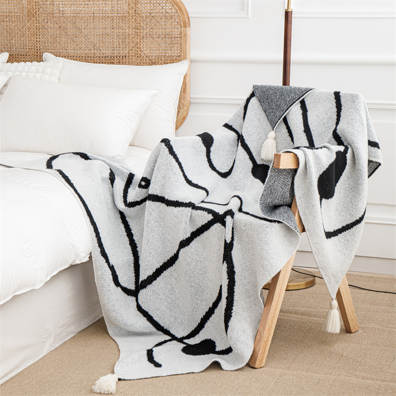 ボヘミアンスタイルプリントニットブランケット高級肌に優しいシ - Luxury Home Textiles Usa のレビューと価格