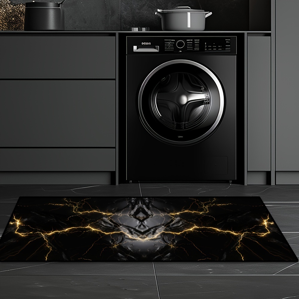 VIKAMA ライトラグジュアリーブラックゴールドフローゴー - Luxury Home Textiles Usa のレビューと価格
