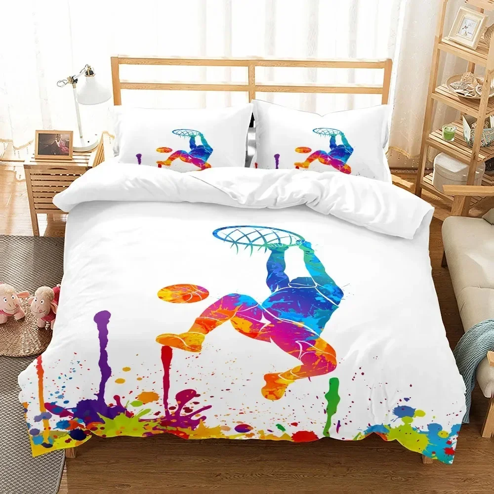 素晴らしい3Dプリントバスケットボール柄布団カバーセット イ - Home Textiles Uk のレビューと価格