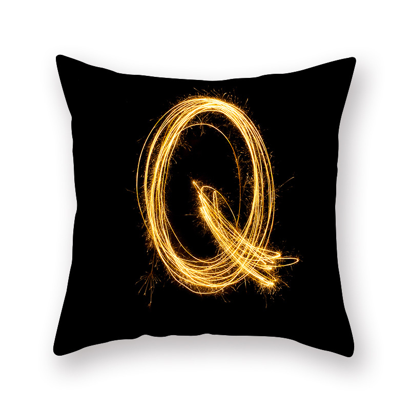 熱い販売枕カバー花火ブラックゴールドアルファベット高級印刷正 - Luxury Home Textiles Usa のレビューと価格