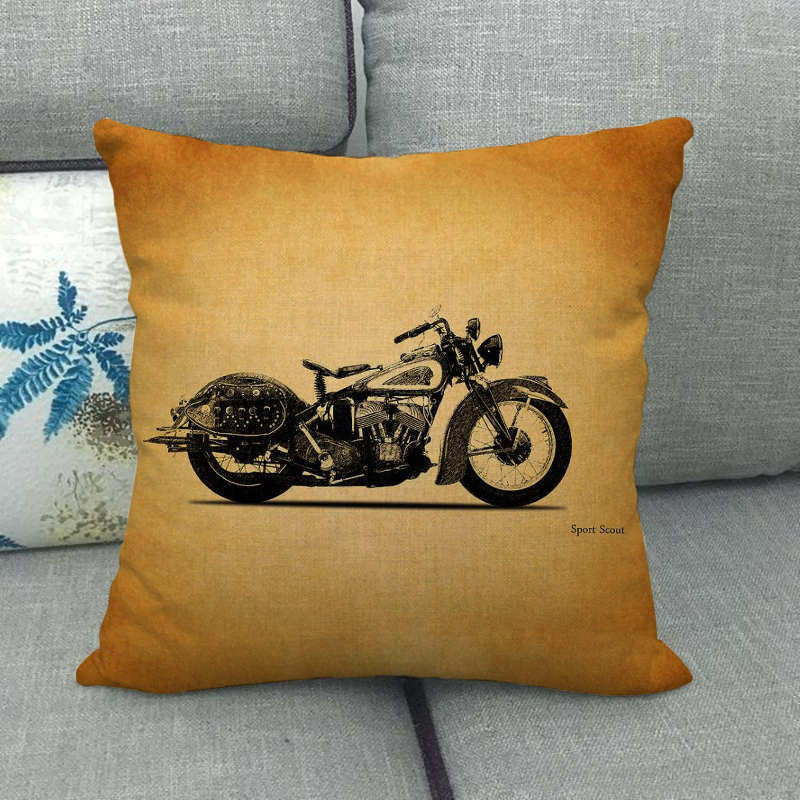 レトロなインダストリアルスタイルのバイク柄デジタルプリントシ - Home Textiles Industry のレビューと価格